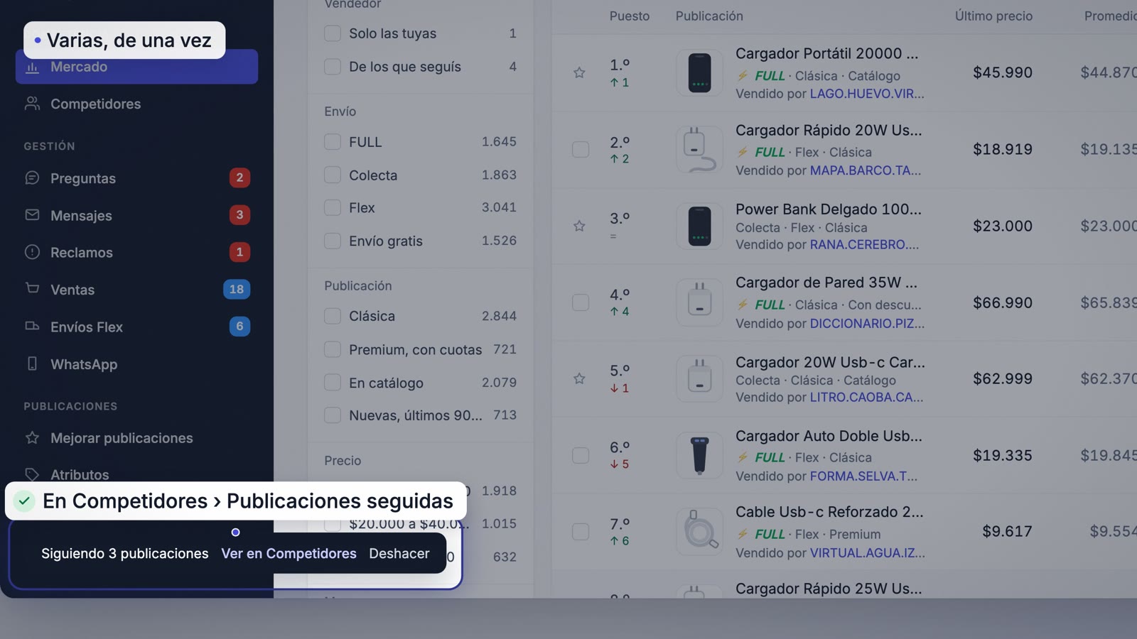 Seguir varias publicaciones a la vez