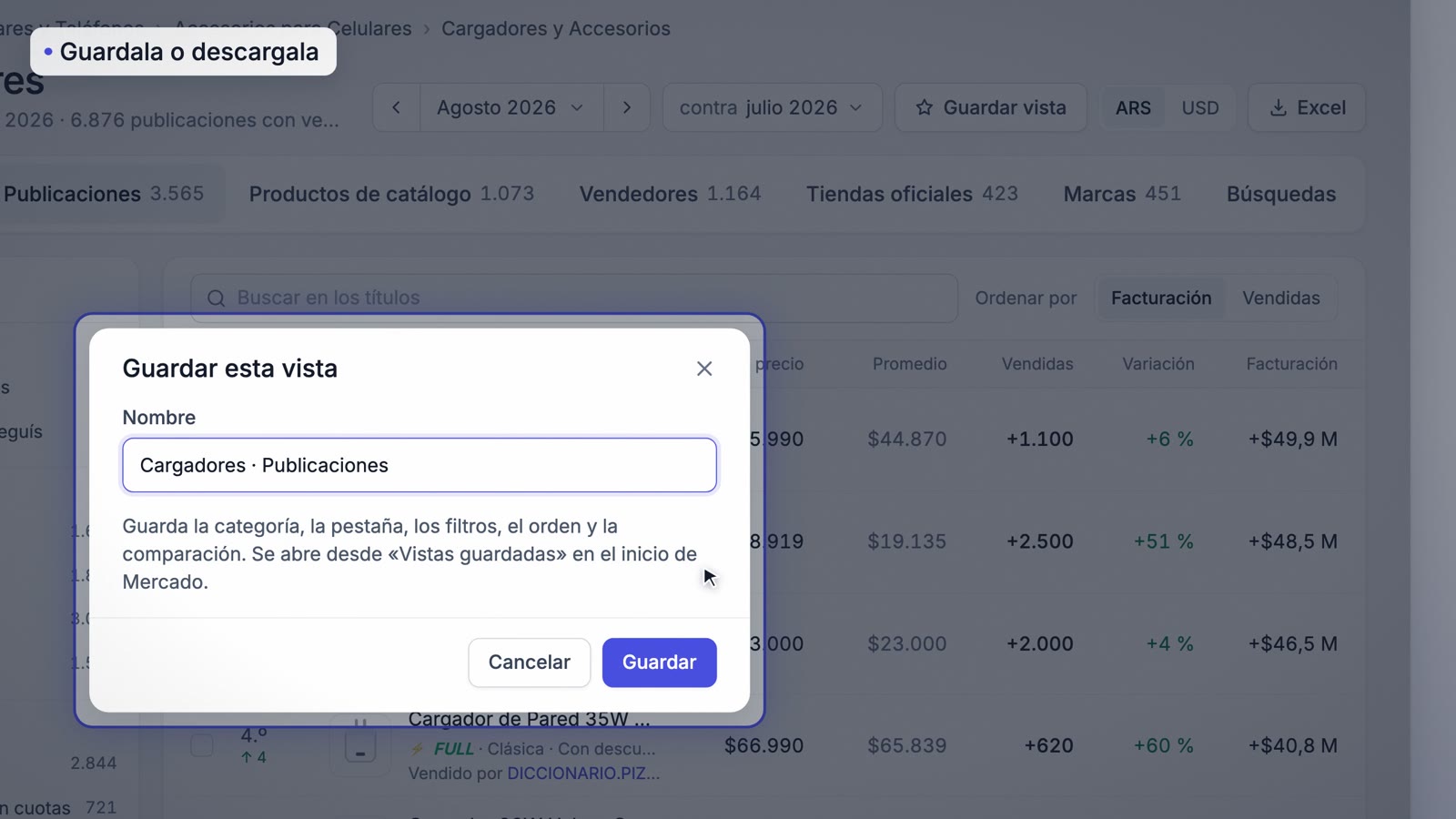Guardar una vista