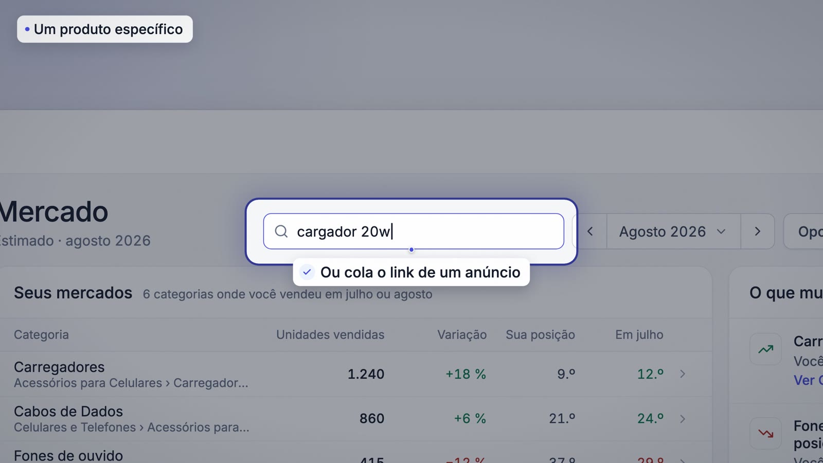 Busca por título ou link de um anúncio