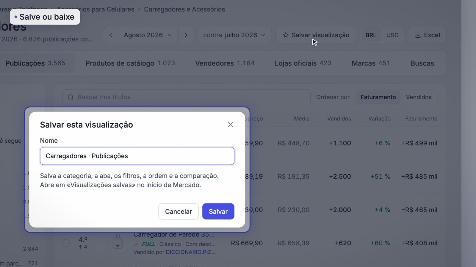 Salvar uma visualização
